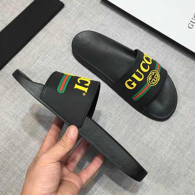 2019 slide sandals gucci new dsigner slipper gg yellow logo